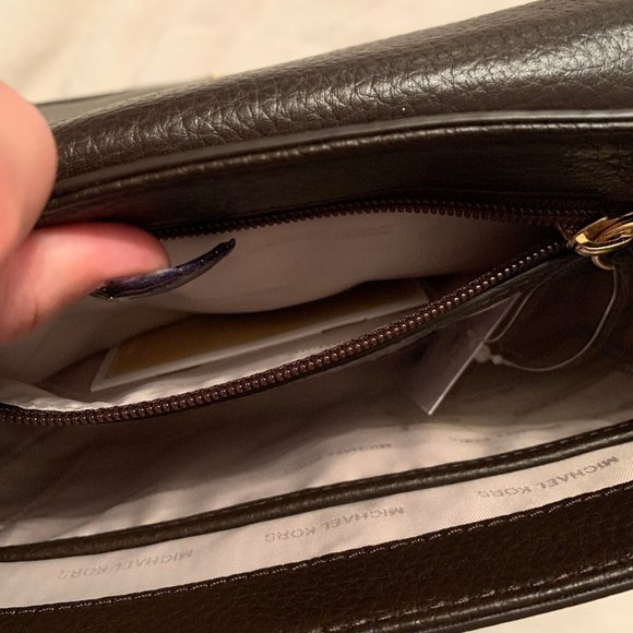 NWT Michael Kors Medium Leather Saddle Bag - Picture 9 of 16